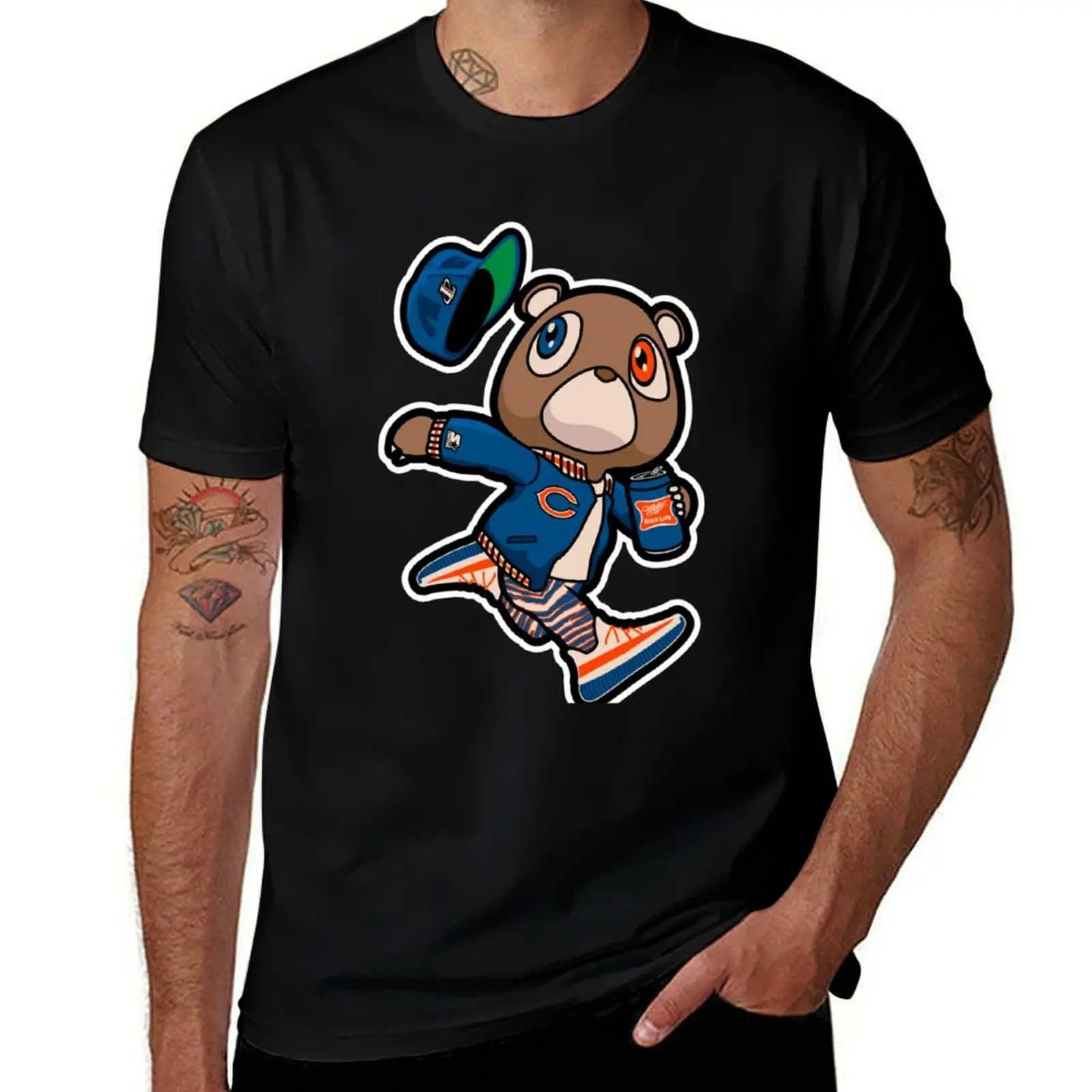 Kanye West Dropout Bear Chicago Vintage Graduation Classic Copy T-Shirt Trendy Pattern for Men T-Shirt
