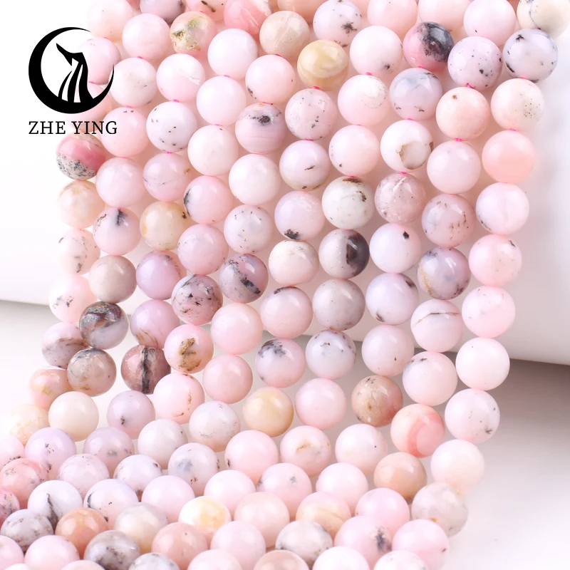 

AAA Pink Opal Chalcedony Natural Stone Beads 6mm 8mm Round Loose Spacer Beads For Jewelry Making DIY Bracelets Accessories 15"
