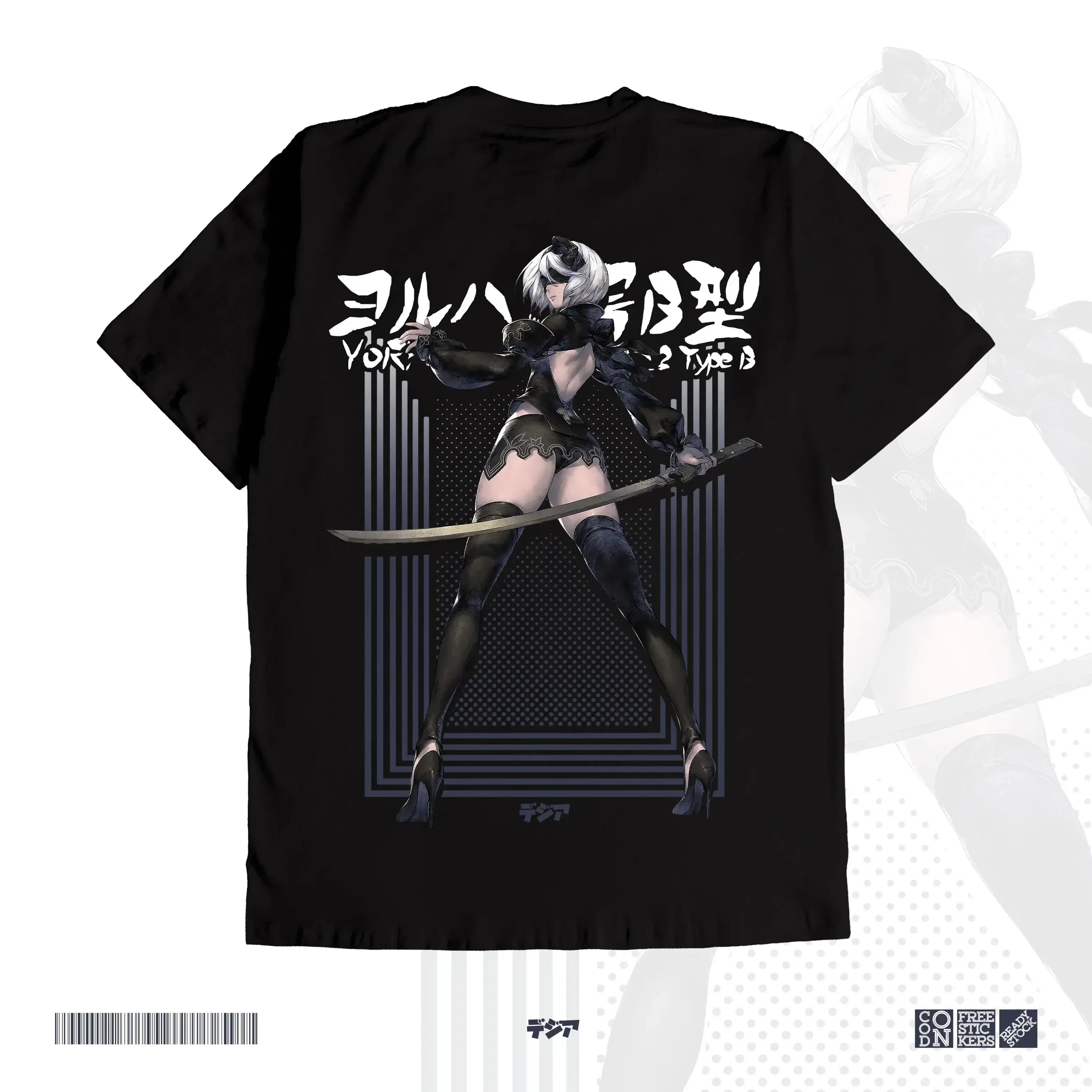 

B YORHA NO2 TYPE B NIER AUTOMATA GAME Kaos Аниме Негабаритная уличная одежда унисекс высокого качества Высококачественный роскошный горячий продукт для пар
