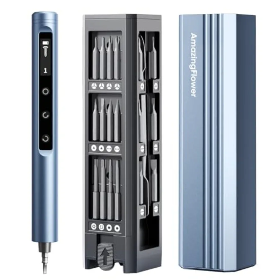 

Набор беспроводных мини-электрических отверток с мощностью 3,7 В, магнитные биты 42 в 1, 5 регулируемых настроек крутящего момента, встроенный размагничиватель Ma