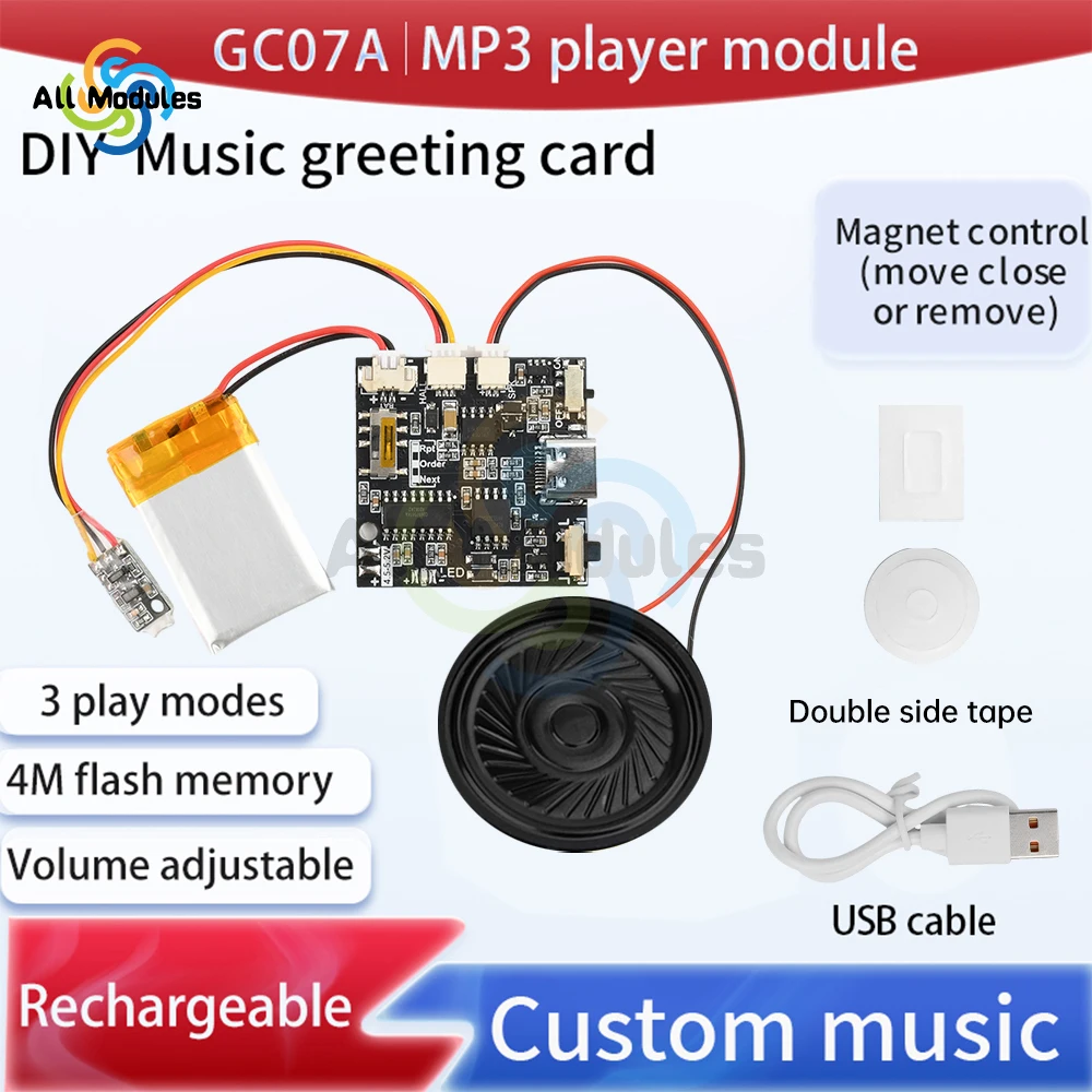 GC07A 録音可能なサウンドモジュール 4 メートル MP3 WAV 磁気制御音楽