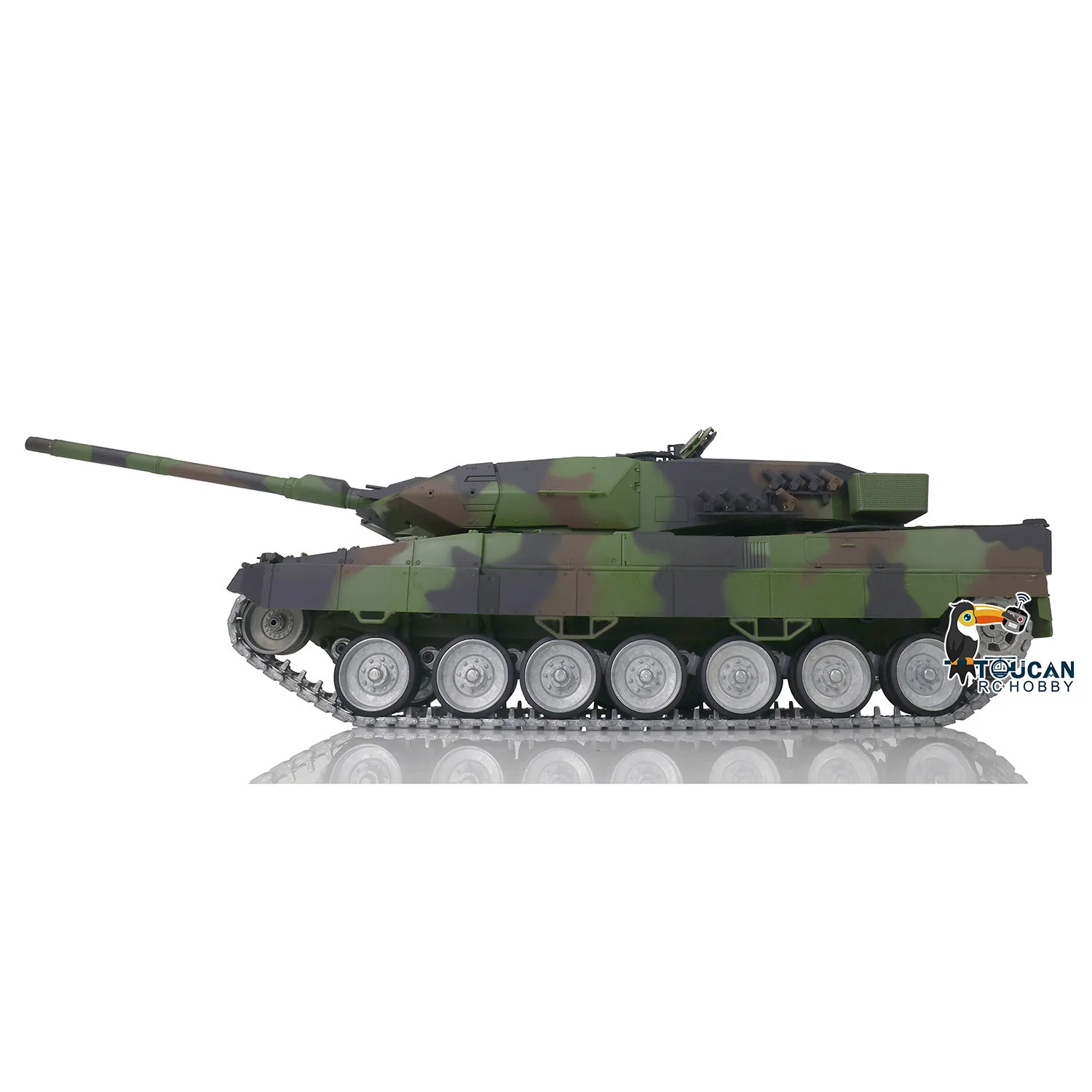 Toucan 1/16 Heng Long TK7.0 Leopard2A6 RC Tank 3889 Metal Tracks Wheels Barrel Recoil BB Airsoft Smoke Remote Control Car Panzer view 3