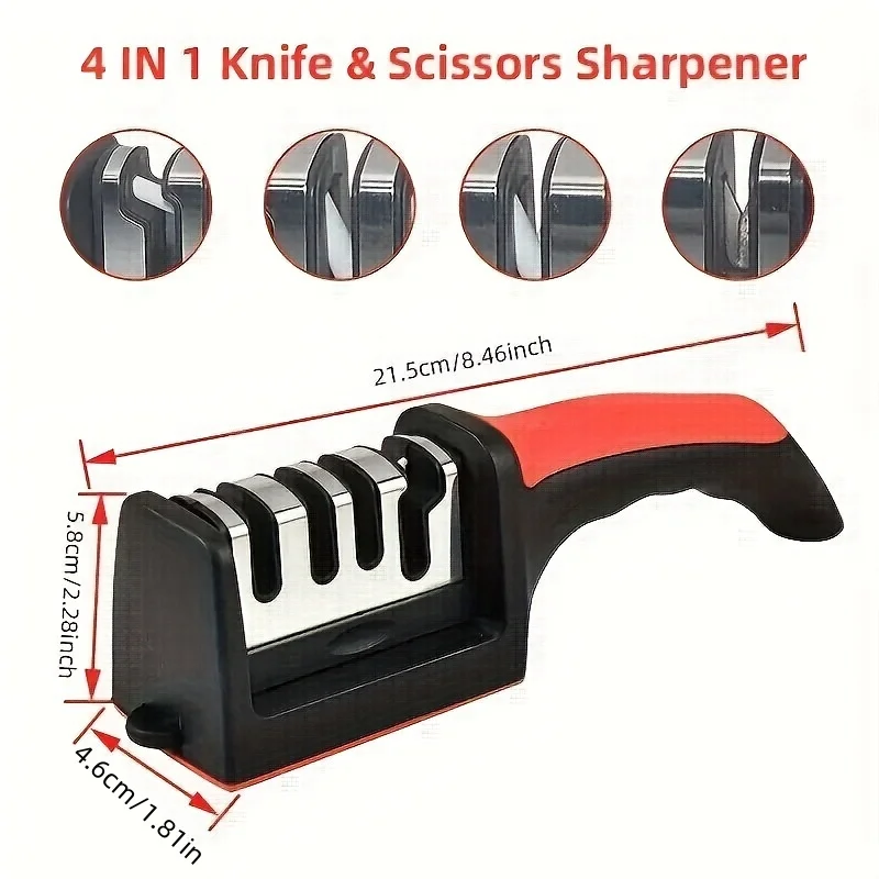 1pc/Knife Sharpener Multifunctional Household Three-Stage Sharpening Stone Quick Ceramic Sharpening Tool