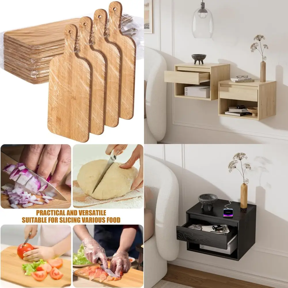 

Набор больших деревянных разделочных досок с ручками — 12 упаковок кухонных разделочных досок для сервировки, оптовых подарков, идеально подходит для мамы и овощей