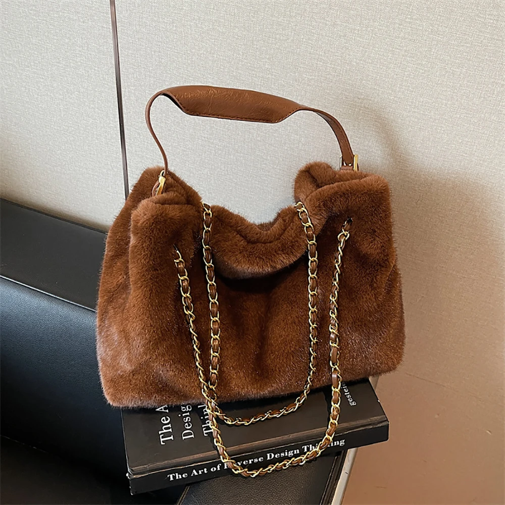 سلسلة الموضة حقيبة قطيفة المرأة الخريف الشتاء بلون لينة كل مباراة حقائب كتف واحدة التنقل اليومي التسوق مشبك حقائب اليد #1