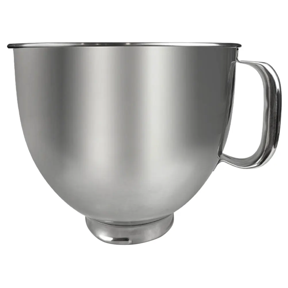 

Stainless Steel Mixer Replacement Household Kitchen Mixing Bowl For Stand Mixer Flat Bottom With Handle Easy Pouring