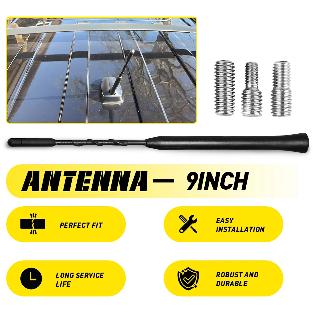 9 Inch Car Antenna Radio Flexible Anti Noise Beesting Aerial Antenna Universal for Most Vehicles Aerial Antenna with Fittings