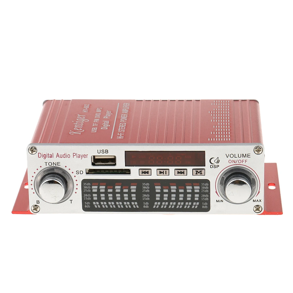 

Плата усилителя звука с дистанционным управлением, Hi-Fi, 12В, цифровой стереоусилитель с USB-входом для автомобильных и мотоциклетных аудиосистем