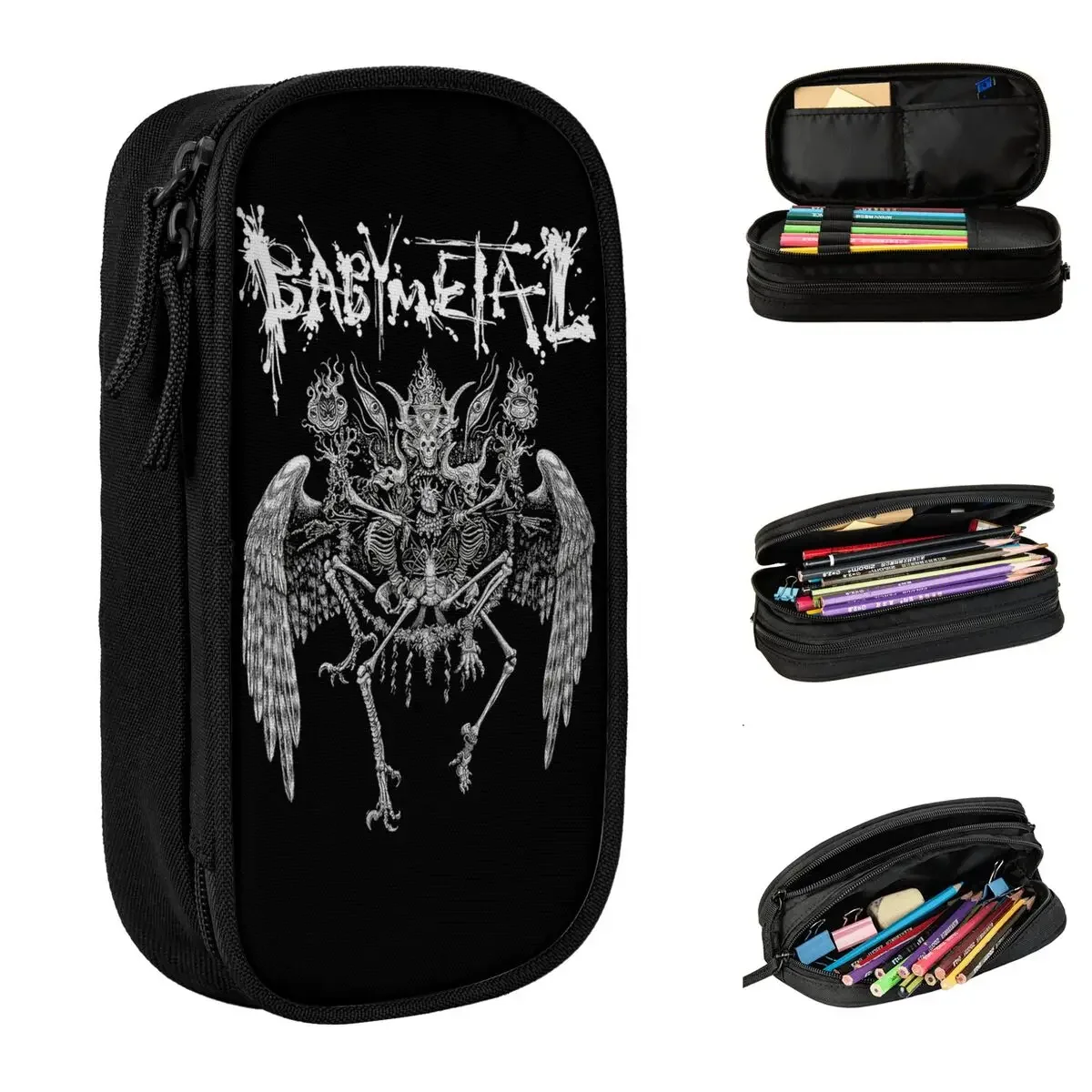 

Babymetal J-Pop Rock Heavy Metal пеналы сумка для ручек студенческие большие вместительные офисные пеналы на молнии