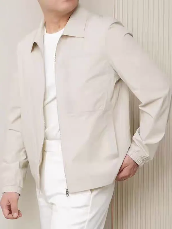 سترة رجالية خفيفة الوزن بسحاب، مناسبة للأعمال والملابس غير الرسمية، سريعة الجفاف، توفر حماية من الشمس، أنيقة للربيع والصيف، ت...