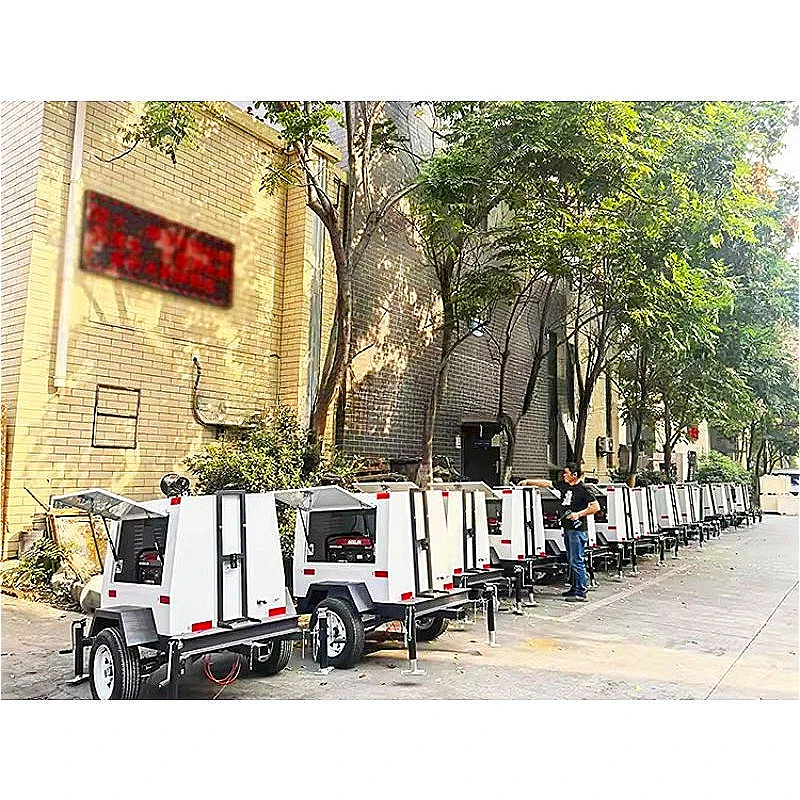 Hybrid Mobile Light Tower Solar Battery Electric 4x400W LED 9m Mast For Noise Sensitive Urban Construction Night Work