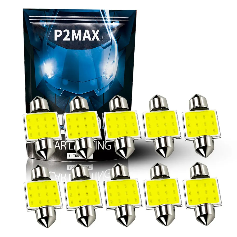

10PCS Powerful COB LED Festoon Reading Dome Lights Roof Interior Door Mirror for Car 12V Plate Liscense Lights Trunk Lamp