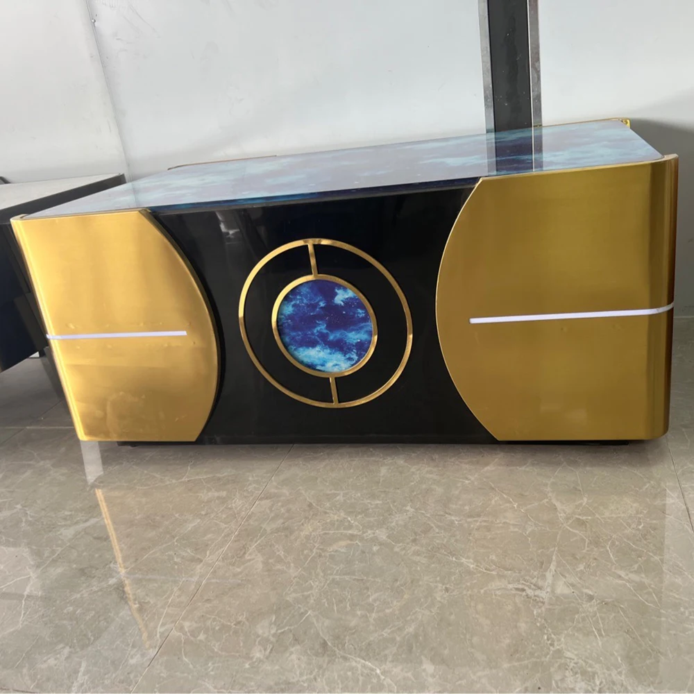 hot selling living room furniture sets marble luxury coffee tables modern wood table set with coffee table image 2