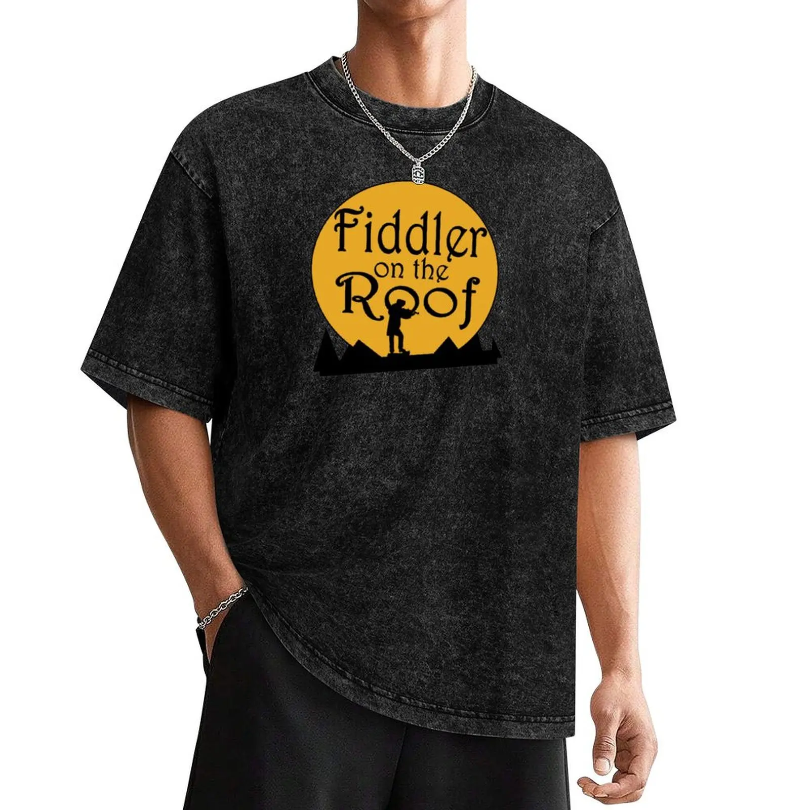 Fiddler on the Roof musical logo T-Shirt cute tops animal prinfor boys customizeds Men's t-shirt