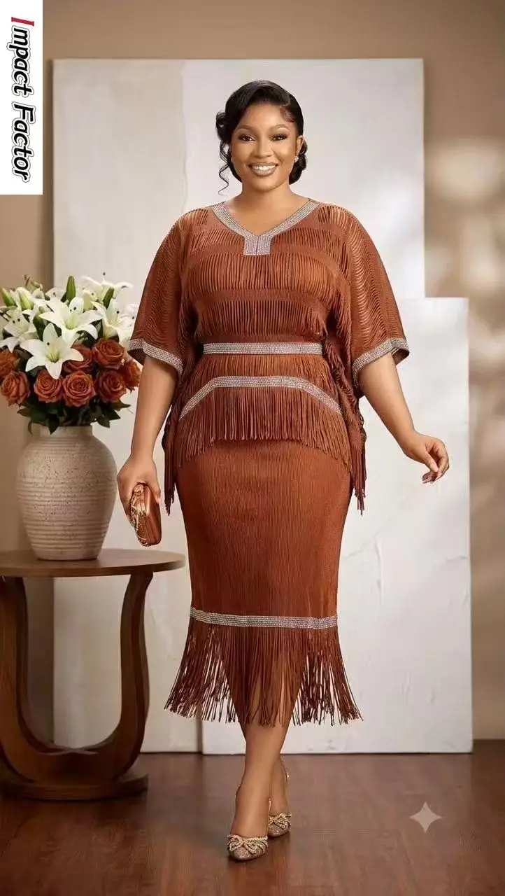 Miyake Fashion Design Sense Loose Dress Fringed Hem Summer New Solid Color Pleated Irregular Long Dress Two-piece Set