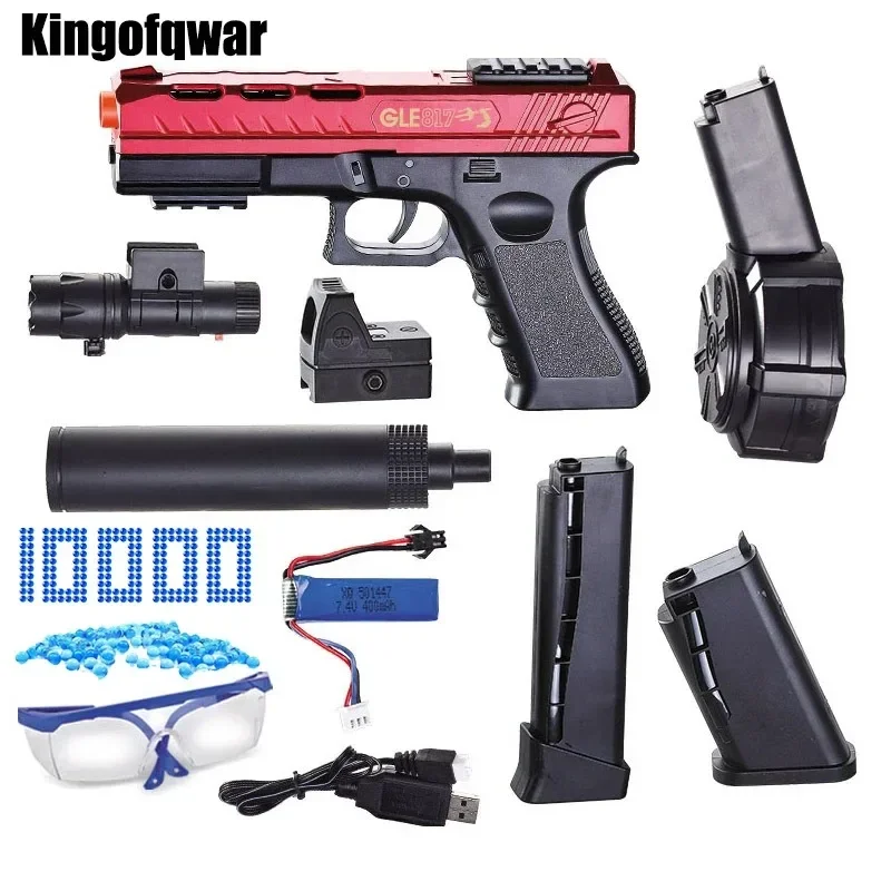 2024 NEW Electric Splatter Water Ball Toy Gun Outdoor Activities Games Airsoft PistolBoys Adults Gifts 10000Pcs Water Beads