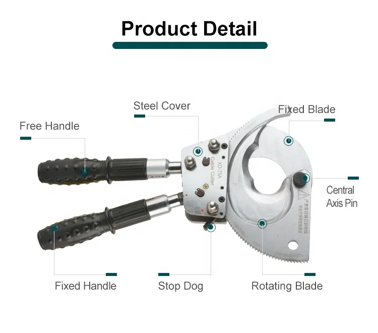 XD-75A cable cutter mechanical cable scissors ratchet cable cutter