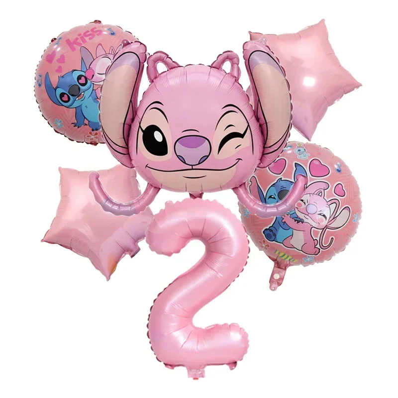 مجموعة بالونات من رقائق الكرتون ديزني ليلو وستيتش للحفلات وحفلات استقبال المولود الجديد للأولاد والبنات لتزيين حفلات أعياد الميلاد هدية لعبة للأطفال