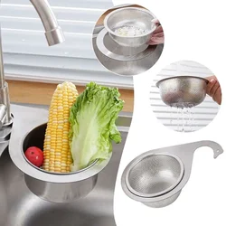 Drain Water Basket Sink Drain Basket Kitchen Basin Organizer Stainless Steel Filter Storage Shelf Hanging Swan Shape