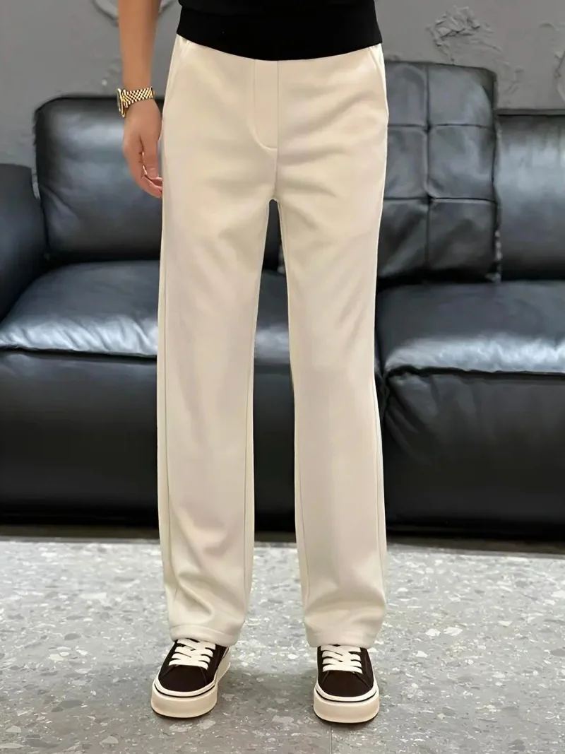 

Высококачественные мужские повседневные брюки: осенне-зимняя новинка, стильные, модные, деловые, прямого кроя, удобные, с индивидуальным дизайном