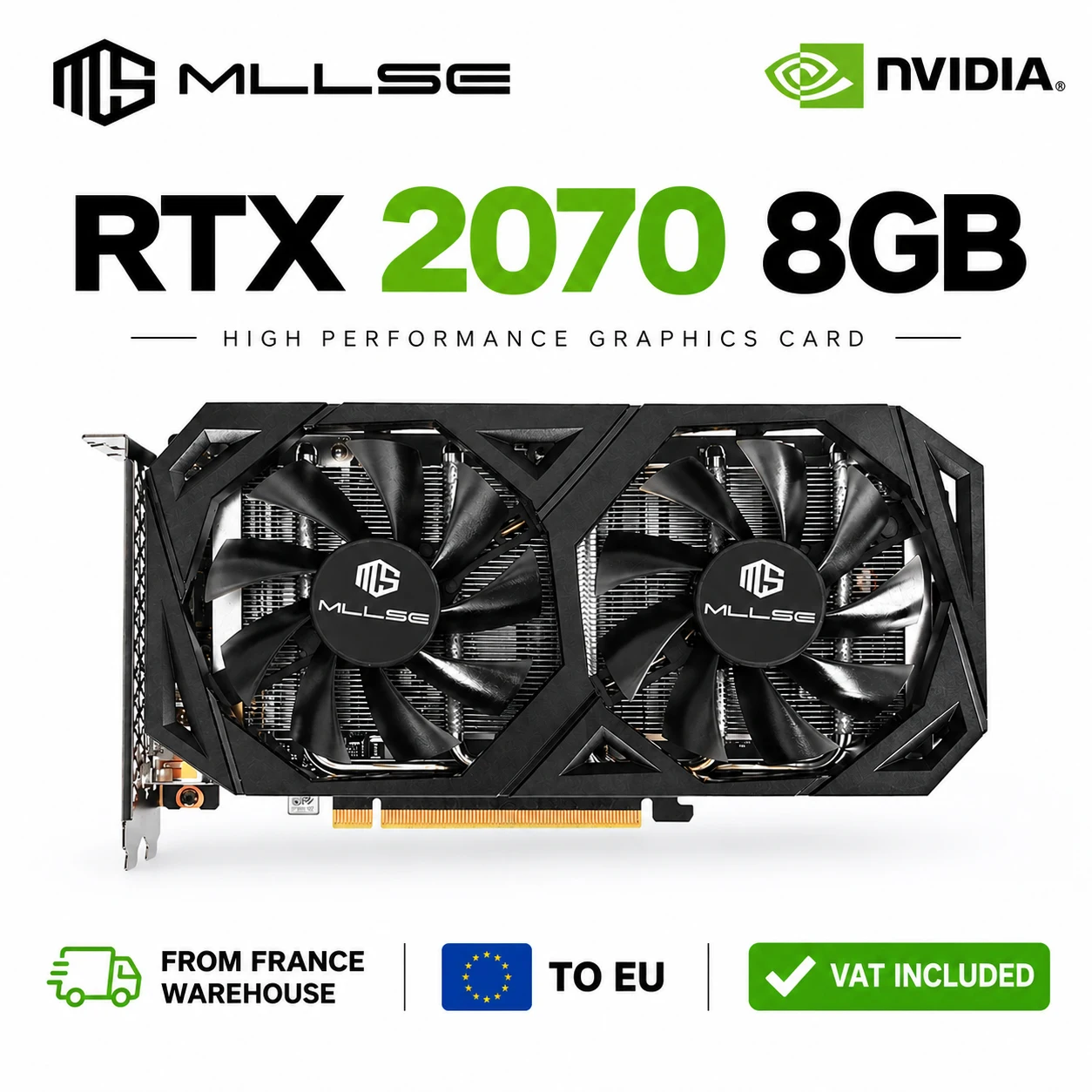 MLLSE RTX 2070 8GB Gaming-Grafikkarte 8Pin GDDR6 256bit PCI-E 3.0 NVIDIA GPU RTX 2070 8GB Spiele-Videokarte