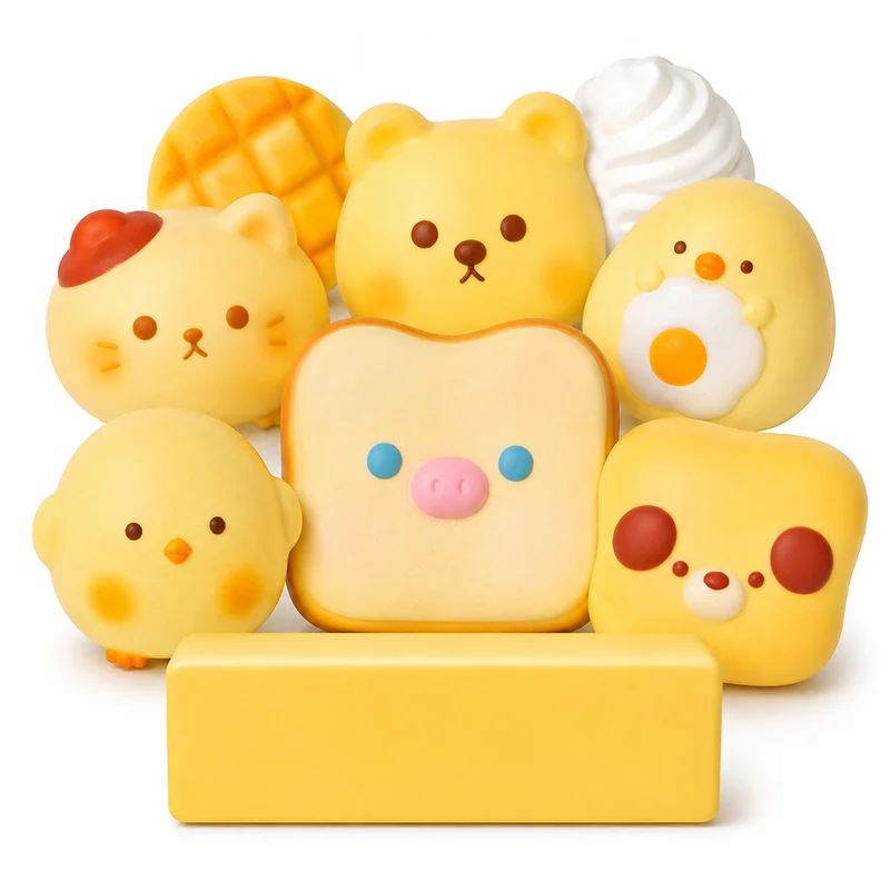 Cute Squishy Toys Set Slow Rising Soft Squeeze Stress Relief Animal Bread Chick Bear Cat Dog Sensory Fidget Toy Kids Adults Gift