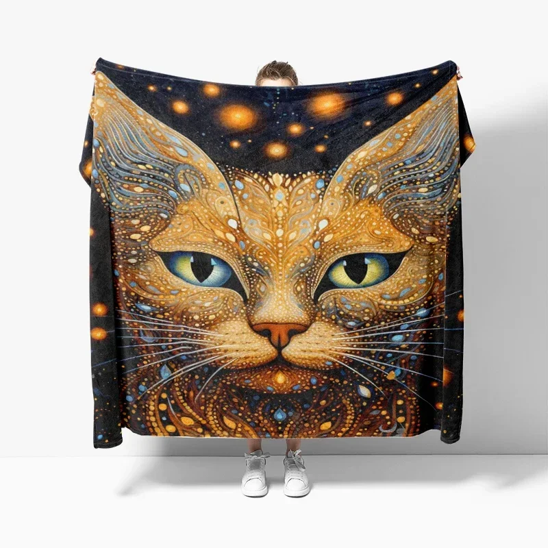 Home decoration plush Throw Sofa blanket Anime animals Bedspread on the bed fluffy soft blankets decor Plaid Modern cat black