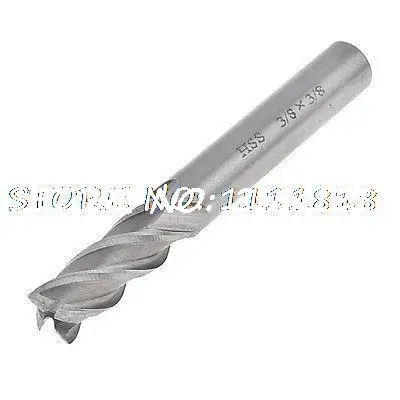 HSS Helical Groove 4 Flute 9.525mm Dia Tip 72mm Length Cutting End Mill