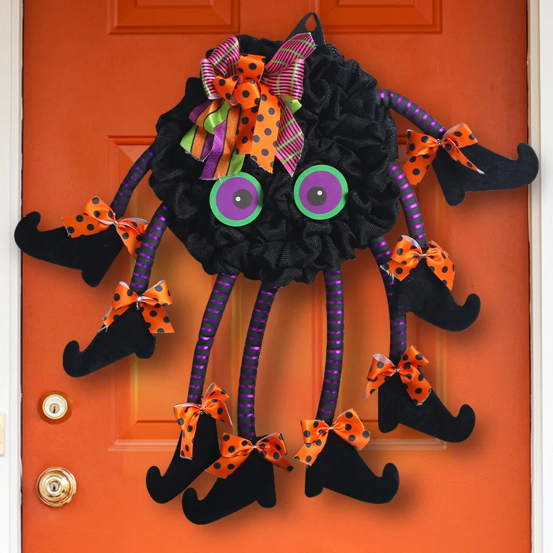 

Spider Gate Hanging Halloween New Multi Legged Creative Halloween Wreath and Wreath Party Decoration