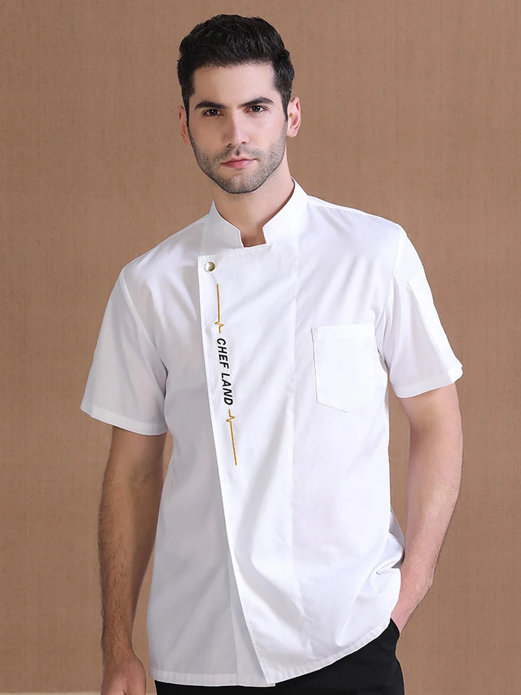 Costume d'été pour Chef d'hôtel, veste pour homme, uniforme de cuisine de boulangerie, de Restaurant, chemise de serveur de café