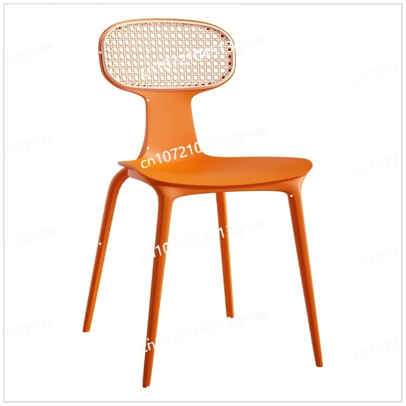 

Nordic Net Red Vine Weaving Chair Thickened Plastic Backrest Chair Can Be Stacked for Home Dining Chair, Cafe Chair