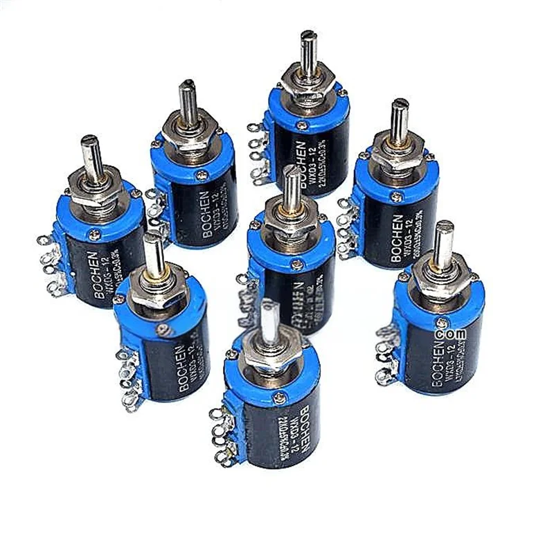 WXD3-12-1W 100 220 470 1K 2K2 3K3 4K7 10K 22K 33K 47K Ohm 100R 220R 470R 2.2K 3.3K 4.7K  WXD3 Five-turn Wirewound Potentiometer
