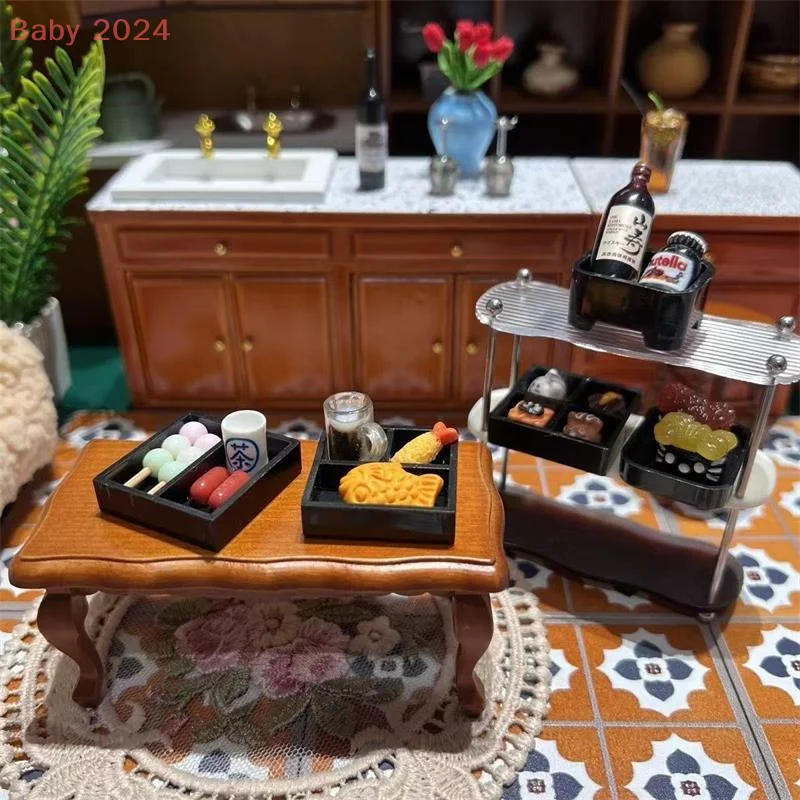 Dollhouse Japanese Cuisine Food 5-Piece Set Miniatures Model Kitchen Accessories Kids Pretend Play Toys Ornament Model Set Gifts