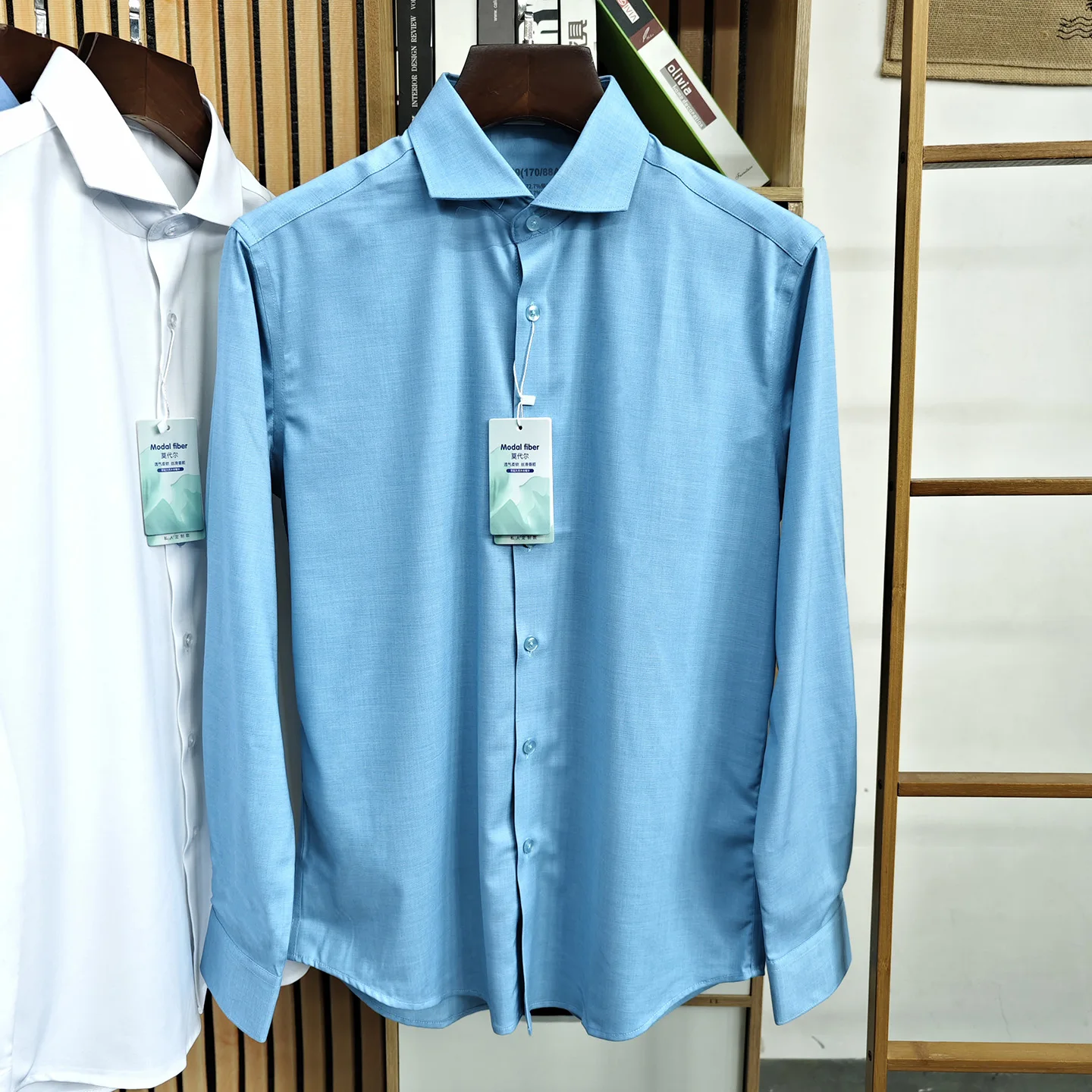 Modal Fabric Long Sleeve Comfortable Casual Men's Shirt Fashionable Urban Style Breathable Skin-Friendly Pure Color Versatile...