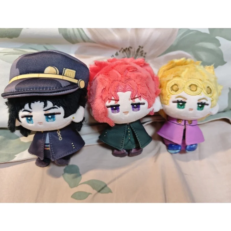 Jojo's Bizarre Adventure 12CM Sitting Plush Doll Keychains Jotaro Kujo Noriaki Kakyoin Giorno Giovanna With Bead Chain For Fans