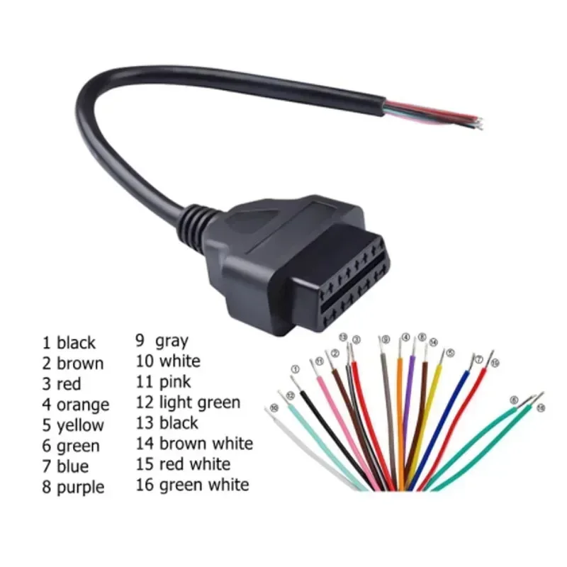 30/60/100cm OBD2 16Pin Male Female Extension Opening Cable Car Diagnostic Interface Male Connector OBD II Cable