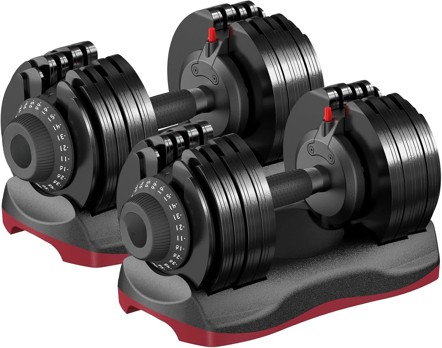 27.5 LBS/66LBS/88LBS Adjustable Dumbbell Set with Anti-slip Handle 12 In 1 Quick Dial Adjustment Weights With Safety Lo