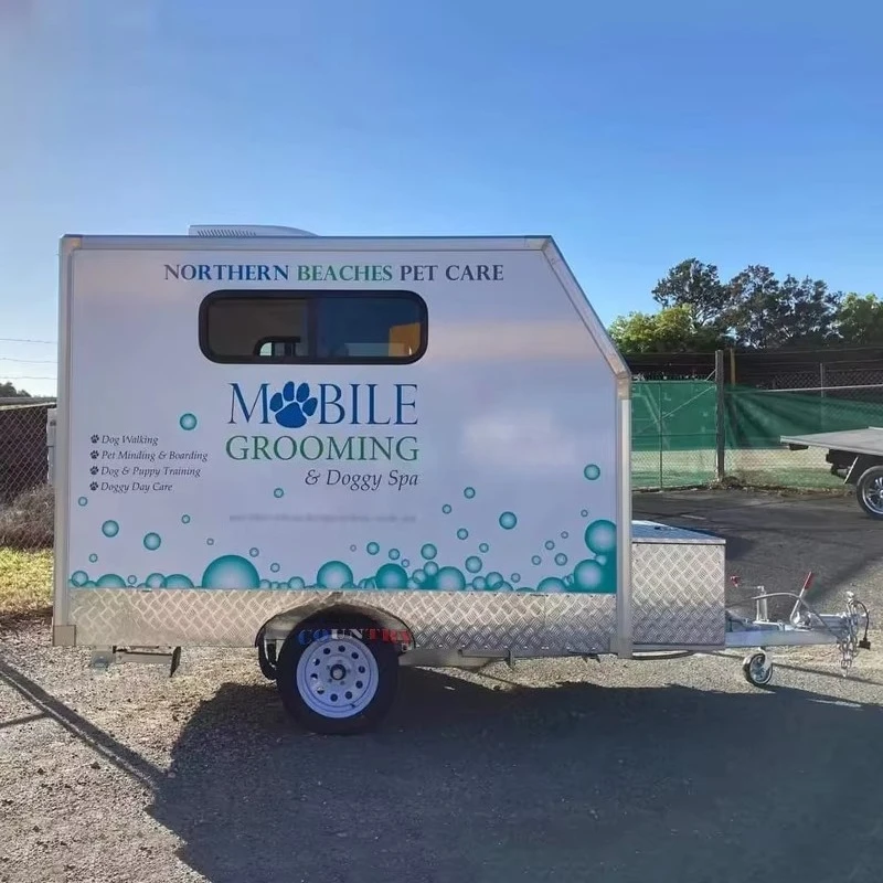 Professional 10FT Pet Grooming Trailer Self Contained Mobile Dog Wash Station Salon Custom