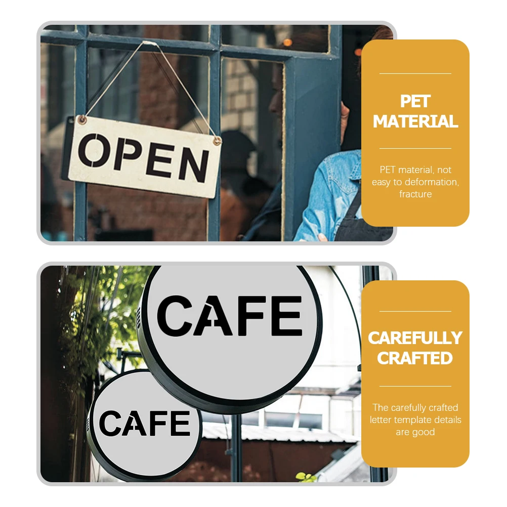 36 قطعة استنسل الأبجدية قوالب الحروف البلاستيكية للرسم اليدوي قابلة لإعادة الاستخدام أنماط أرقام مقاومة للماء فن الحرف اليدوية