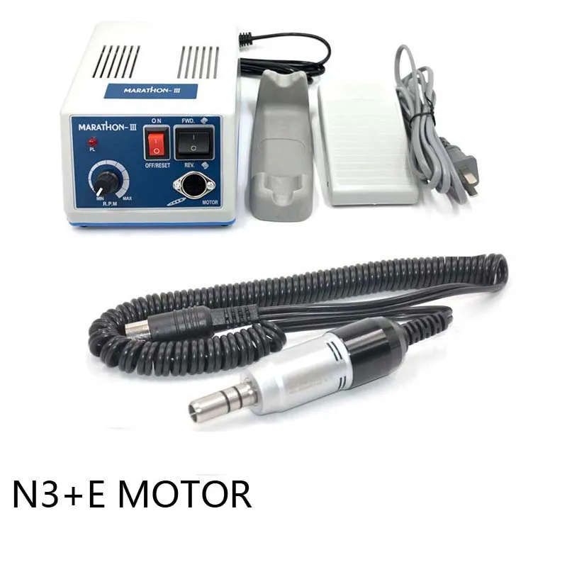 Dental 35000 RPM E Type M33ES Polishing Micro Motor Handpiece + Micromotor Polisher N3 SMT Marathon Polishing Unit