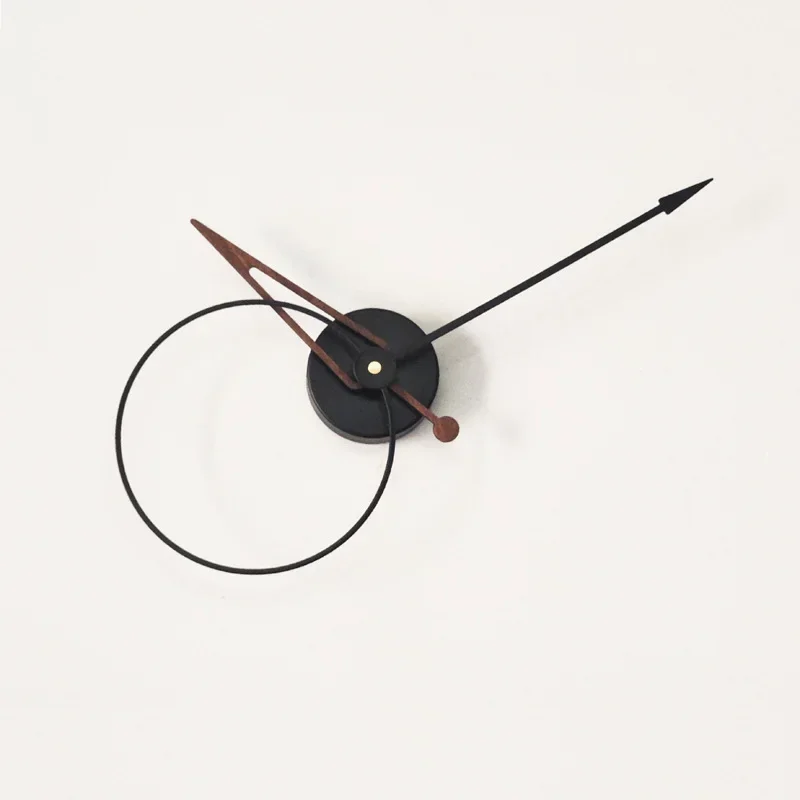 Nordic minimalist Spanish wall clock creative home living room black walnut large hand metal clock