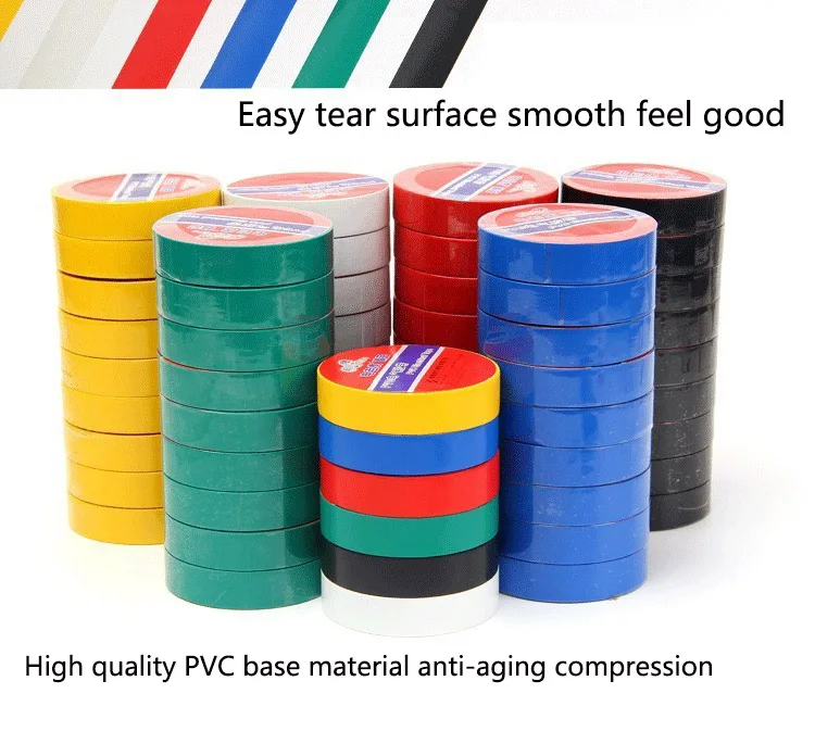 PVC-Isolierband, rot, gelb, grün, blau, schwarz, Isolierband, Super Stick, wasserdichtes PVC-Band, 1 Rolle 10 m und 5 m – Detail 8
