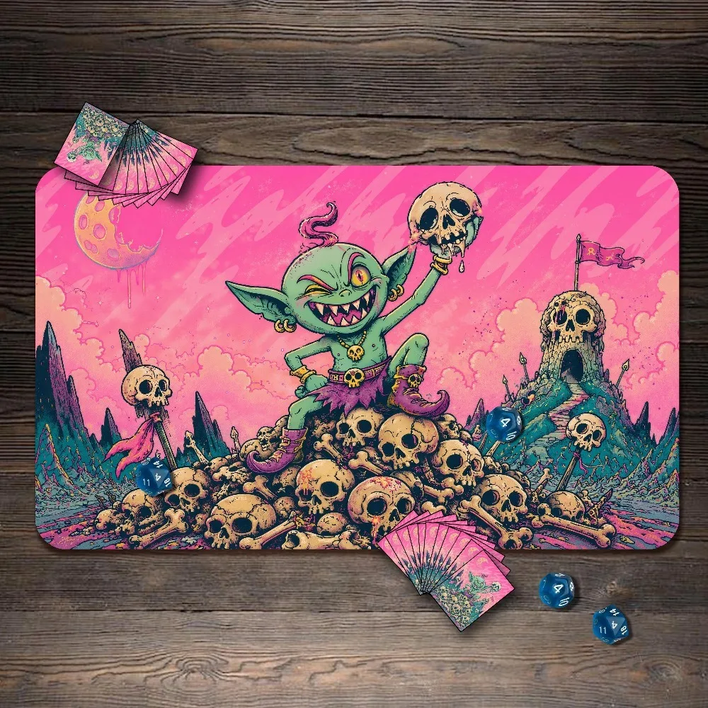 TCG Playmat, Goblin Mischief Custom Play Mat, TCG Playmat with Zones desk accessories alfombrillas para escritorio