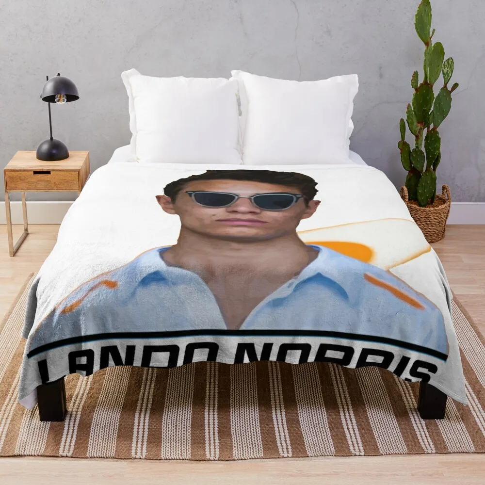 

Lando Norris Throw Blanket Hairy Decorative Sofas Winter beds Blankets