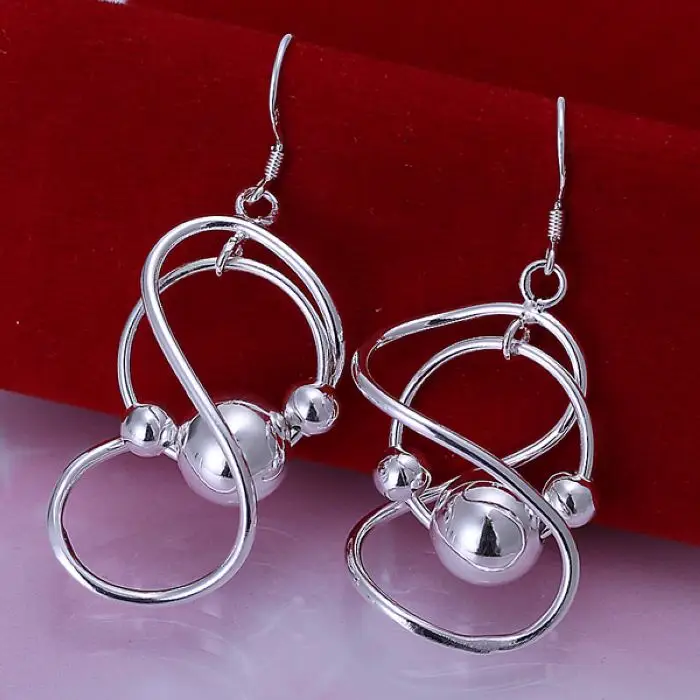 925 sterling Silver earring creative personality minimalist fashion characters pendant earrings Geometric Modeling