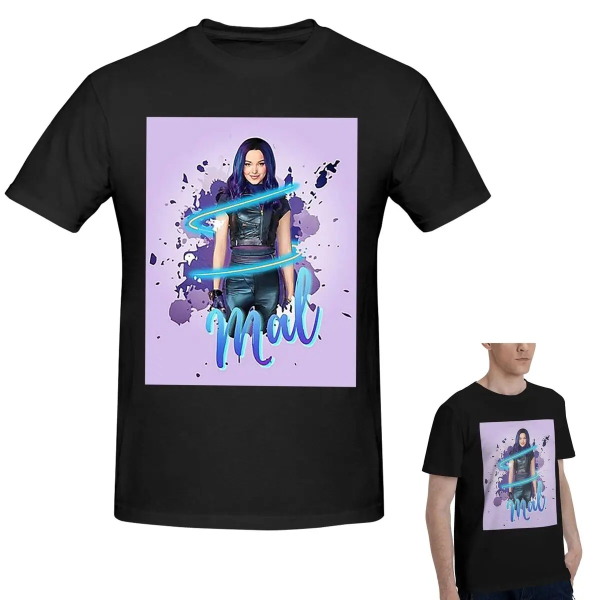 

Футболка Mal - Descendants 3, 100% хлопок, мужская модная футболка большого размера, мужские летние рубашки с круглым вырезом, топы, S-6XL