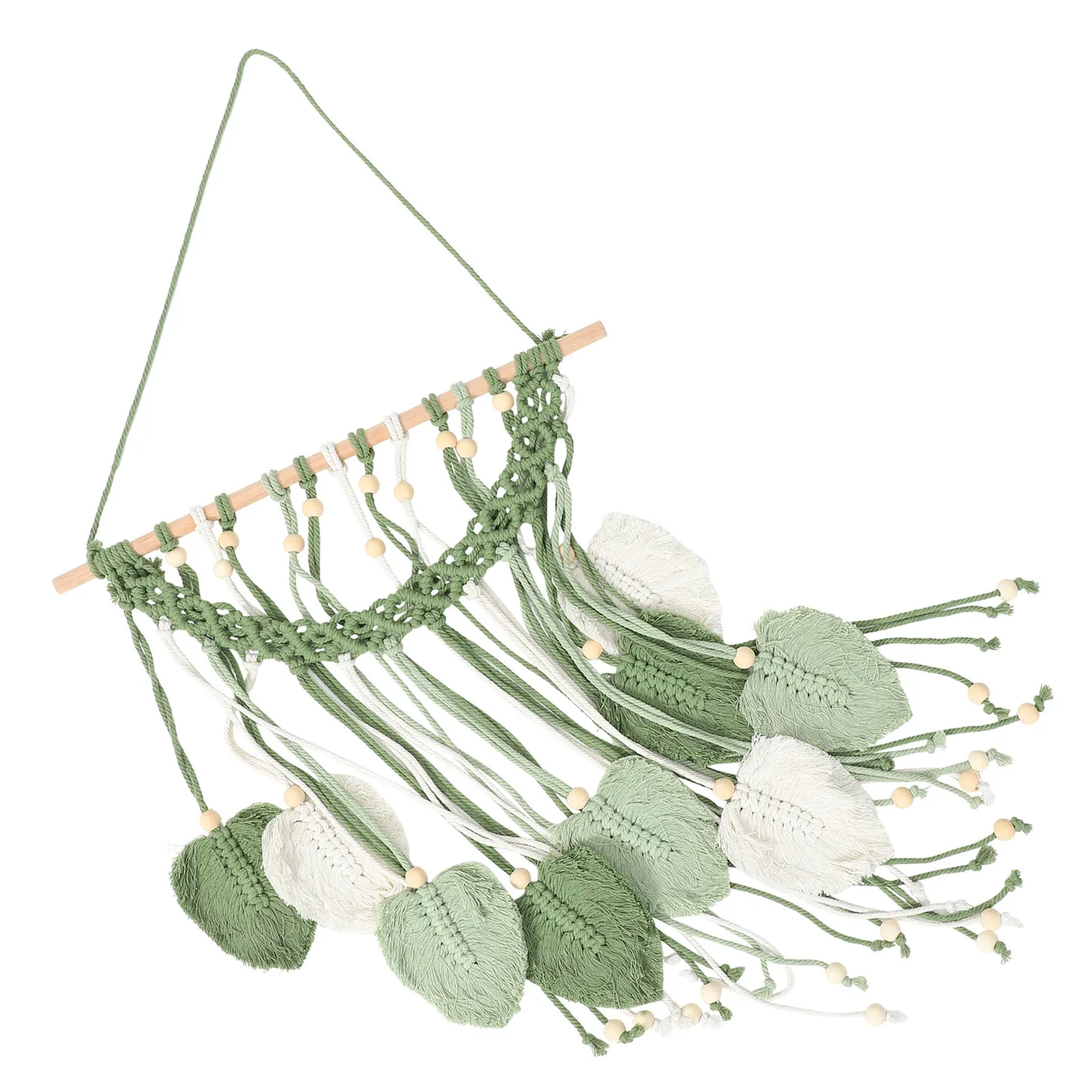 

Nordic Style Woven Tapestry Leaf Tassel Pendant Macrame Wall Hanging Home Decor Bedroom Decoration Tapestry Macrame Wall Hanging