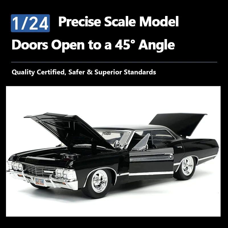 JADA Toys Supernatural 1967 Chevrolet Impala Sport Sedan escala 1:24 modelo fundido a presión JD32250