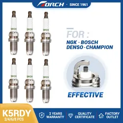 2-8PCS Candles Replace for Denso K20TXR BKR5EK VW 101000035AA 101000035AB BERU 0002330710 PSA 5962.W9 Spark Plugs TORCH K5RDY