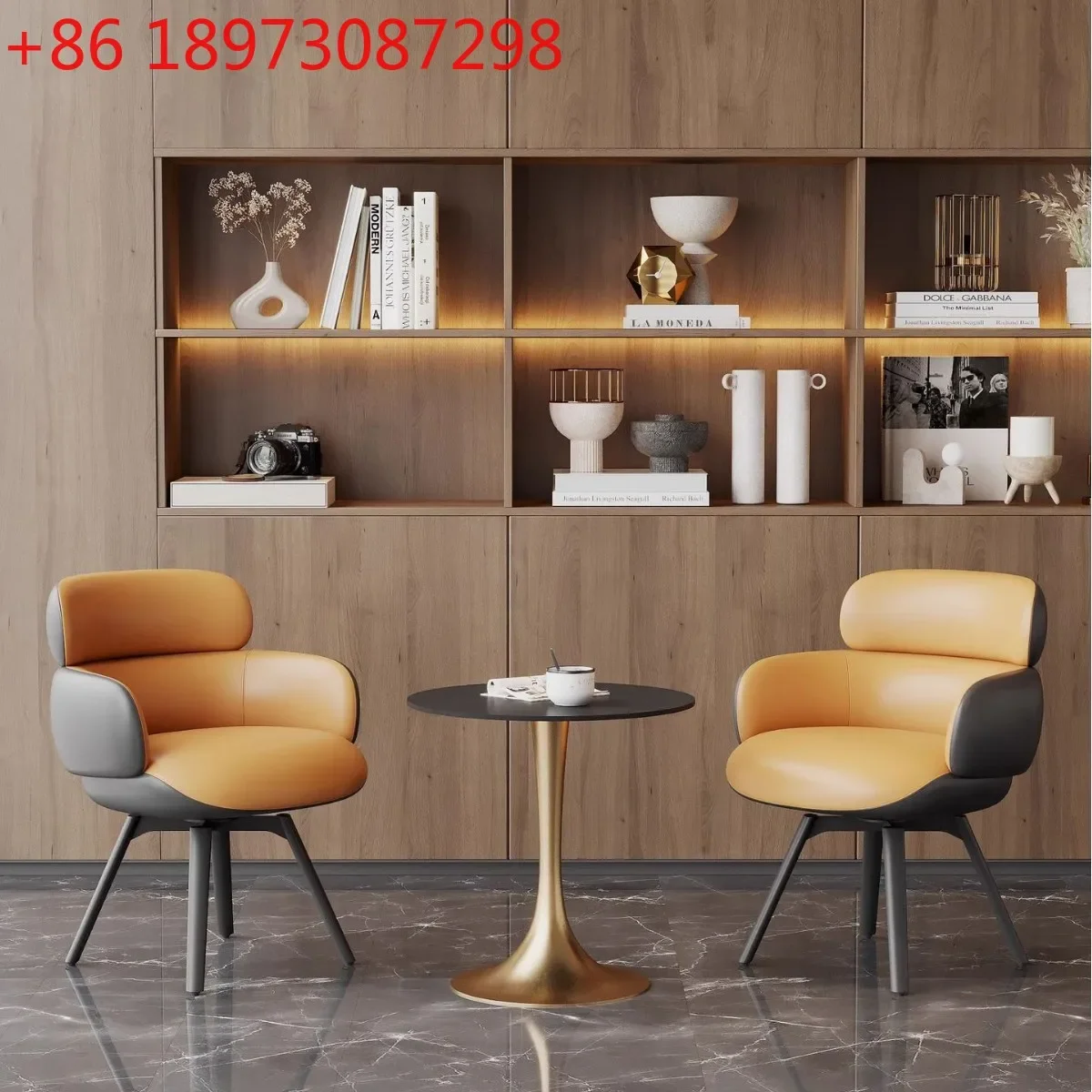

Sales office reception leisure chair light luxury French multi-layer rotating sofa hotel clubhouse single chair